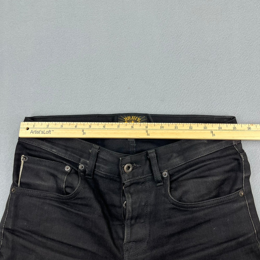 Brave Star Selvage Mens Black Raw Denim Jeans Made in USA Size 30 - Picture 6 of 16